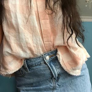 Free People flowy checkered button down blouse